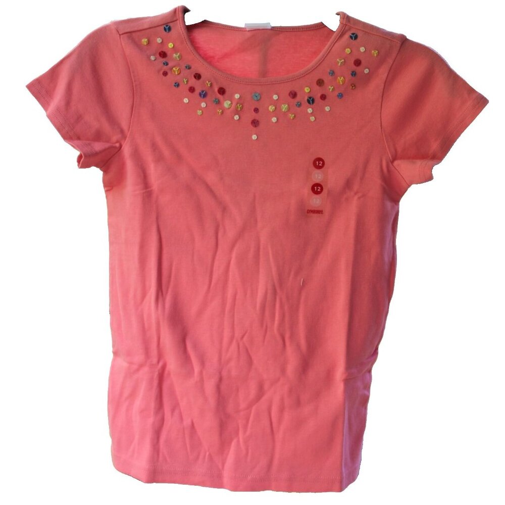 NEW 2005 Gymboree Sugar & Spice Pink Shirt sz 6 Sequin Sprinkles Neckline Tee